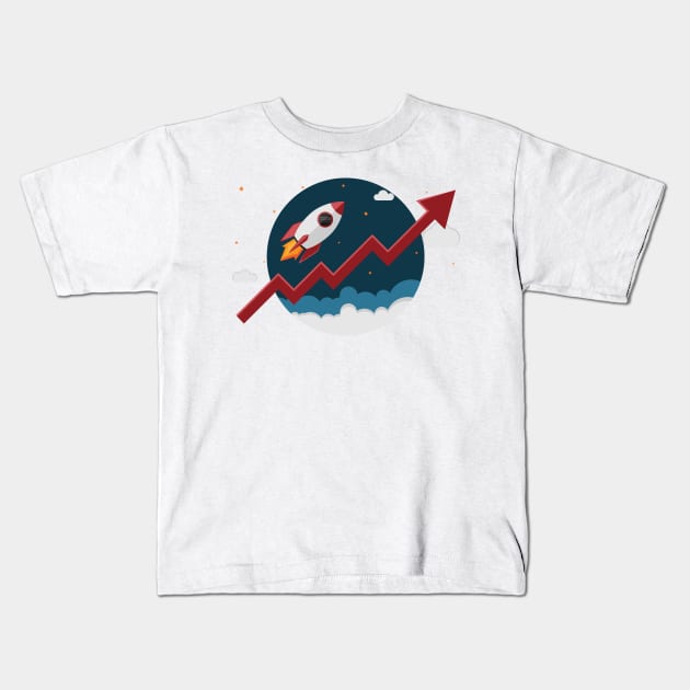 rocket graph growth Kids T-Shirt by psychoshadow